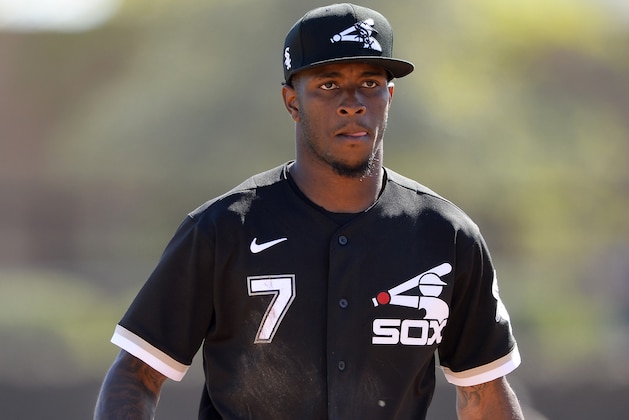 GLENDALE, ARIZONA - MARCH 08:  Tim Anderson #7 of the Chicago White Sox looks on against the Kansas City Royals on March 8, 2020 at Camelback Ranch in Glendale Arizona.  (Photo by Ron Vesely/Getty Images)