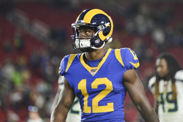 LOS ANGELES, CALIFORNIA - DECEMBER 08: Wide receiver Brandin Cooks #12 of the Los Angeles Rams leaves the field after defeating the Seattle Seahawks at Los Angeles Memorial Coliseum on December 08, 2019 in Los Angeles, California. (Photo by Meg Oliphant/Getty Images)