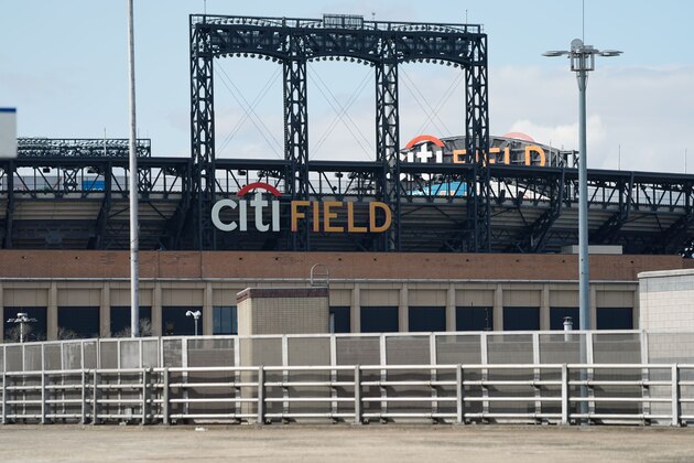 Empty spaces are seen around Citi Field in the Borough of Queens on April 8, 2020 in New York. (Photo by Bryan R. Smith / AFP) (Photo by BRYAN R. SMITH/AFP via Getty Images)