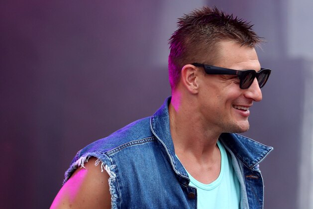 MIAMI, FLORIDA - FEBRUARY 01: Rob Gronkowski is seen on stage during