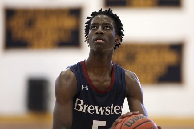 Brewster Academy's Terrence Clarke #5 is seen against Westtown School during a high school basketball game on Sunday, January 13, 2019 in the Bronx, NY. (AP Photo/Gregory Payan) Brewster Academy's Terrence Clarke #5 is seen against Westtown School during a high school basketball game on Sunday, January 13, 2019 in the Bronx, NY. (AP Photo/Gregory Payan)