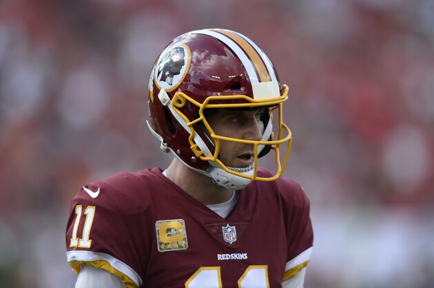 Washington Redskins quarterback Alex Smith (11) during the second half of an NFL football game against the Tampa Bay Buccaneers Sunday, Nov. 11, 2018, in Tampa, Fla. (AP Photo/Jason Behnken)