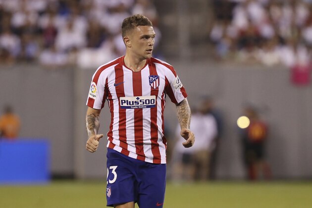 Atletico Madrid defender Kieran Trippier in action during the first half of an International Champions Cup soccer match against Real Madrid, Friday, July 26, 2019, in East Rutherford, N.J. Atletico Madrid won 7-3. (AP Photo/Steve Luciano) Atletico Madrid defender Kieran Trippier in action during the first half of an International Champions Cup soccer match against Real Madrid, Friday, July 26, 2019, in East Rutherford, N.J. Atletico Madrid won 7-3. (AP Photo/Steve Luciano)