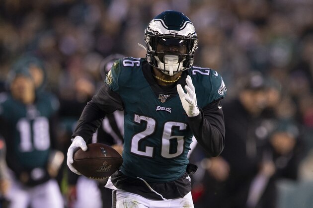 PHILADELPHIA, PA - DECEMBER 22: Miles Sanders #26 of the Philadelphia Eagles runs the ball against the Dallas Cowboys at Lincoln Financial Field on December 22, 2019 in Philadelphia, Pennsylvania. (Photo by Mitchell Leff/Getty Images)