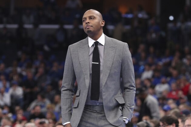 Memphis' head coach Penny Hardaway watches his players in the first half of an NCAA college basketball game against Georgia, Saturday, Jan. 4, 2020, in Memphis, Tenn. (AP Photo/Karen Pulfer Focht)