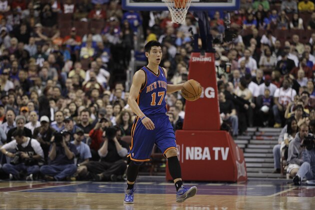 New York Knicks' Jeremy Lin during an NBA basketball game against the Philadelphia 76ers, Wednesday, March 21, 2012, in Philadelphia. (AP Photo/Matt Slocum) New York Knicks' Jeremy Lin during an NBA basketball game against the Philadelphia 76ers, Wednesday, March 21, 2012, in Philadelphia. (AP Photo/Matt Slocum)