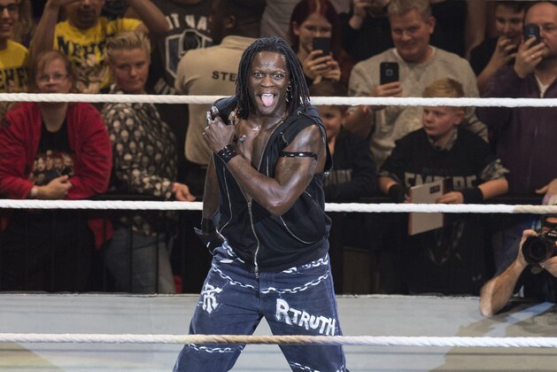 COLOGNE, GERMANY - FEBRUARY 11: R-Truth during WWE Road to WrestleMania at the Lanxess Arena on February 11, 2016 in Cologne, Germany. (Photo by Marc Pfitzenreuter/Getty Images)