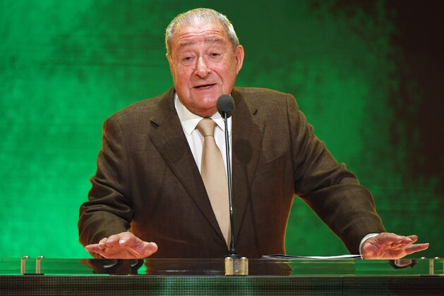 LAS VEGAS, NEVADA - OCTOBER 11:  Top Rank Founder and CEO Bob Arum speaks at a WWE news conference at T-Mobile Arena on October 11, 2019 in Las Vegas, Nevada. It was announced that WWE wrestler Braun Strowman will face heavyweight boxer Tyson Fury and WWE champion Brock Lesnar will take on former UFC heavyweight champion Cain Velasquez at the WWE's Crown Jewel event at Fahd International Stadium in Riyadh, Saudi Arabia on October 31.  (Photo by Ethan Miller/Getty Images)