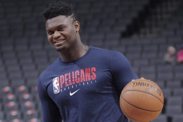 SACRAMENTO, CA - MARCH 12: Zion Williamson #1 of the New Orleans Pelicans warms up prior to the game against the Sacramento Kings on March 12, 2020 at Golden 1 Center in Sacramento, California. NOTE TO USER: User expressly acknowledges and agrees that, by downloading and or using this photograph, User is consenting to the terms and conditions of the Getty Images Agreement. Mandatory Copyright Notice: Copyright 2020 NBAE (Photo by Rocky Widner/NBAE via Getty Images)