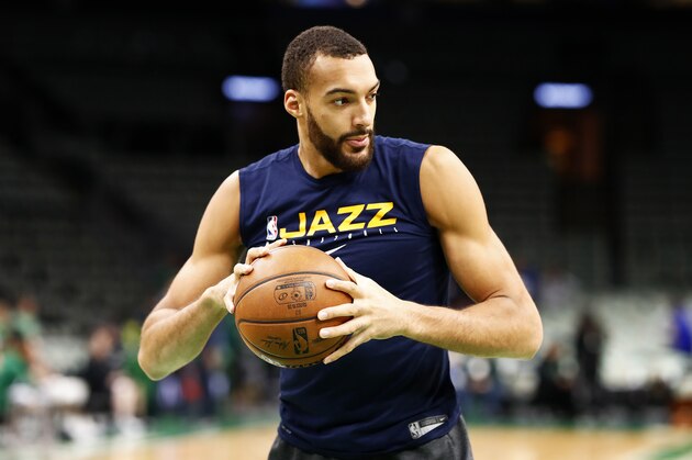 BOSTON, MASSACHUSETTS - MARCH 06: Rudy Gobert #27 of the Utah Jazz warms up before the game against the Boston Celtics at TD Garden on March 06, 2020 in Boston, Massachusetts. NOTE TO USER: User expressly acknowledges and agrees that, by downloading and or using this photograph, User is consenting to the terms and conditions of the Getty Images License Agreement. (Photo by Omar Rawlings/Getty Images)