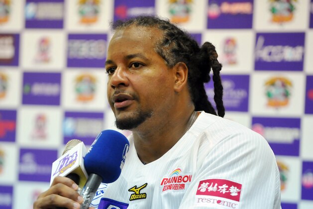 This photo taken on March 27, 2013 shows former Boston Red Sox slugger Manny Ramirez speaking during a press conference following his debut game on the island after joining the EDA Rhinos in March, in Taiwan's southern Kaohsiung baseball stadium. AFP PHOTO / Mandy Cheng (Photo credit should read Mandy Cheng/AFP via Getty Images) This photo taken on March 27, 2013 shows former Boston Red Sox slugger Manny Ramirez speaking during a press conference following his debut game on the island after joining the EDA Rhinos in March, in Taiwan's southern Kaohsiung baseball stadium. AFP PHOTO / Mandy Cheng (Photo credit should read Mandy Cheng/AFP via Getty Images)