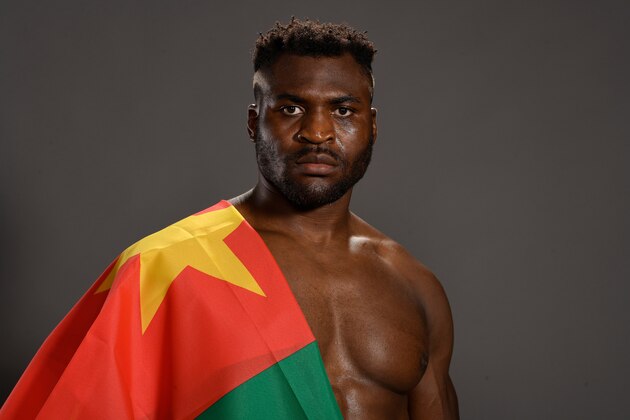 MINNEAPOLIS, MN - JUNE 29:  Francis Ngannou of Cameroon poses for a post fight portrait backstage during the UFC Fight Night event at the Target Center on June 29, 2019 in Minneapolis, Minnesota. (Photo by Mike Roach/Zuffa LLC/Zuffa LLC via Getty Images)