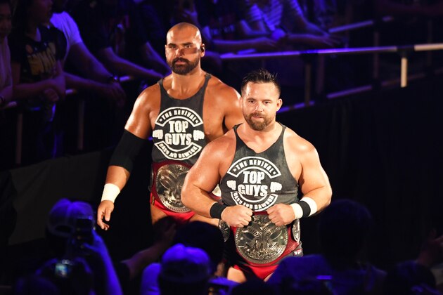 TOKYO,JAPAN - JUNE 28: The Revival,Dash Wilder and Scott Dawson enter the ring during the WWE Live Tokyo at Ryogoku Kokugikan on June 28, 2019 in Tokyo, Japan. (Photo by Etsuo Hara/Getty Images)