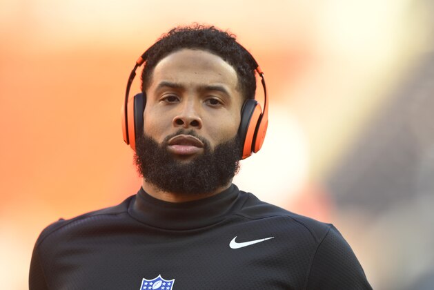Cleveland Browns wide receiver Odell Beckham Jr. is shown before an NFL football game against the Baltimore Ravens, Sunday, Dec. 22, 2019, in Cleveland. (AP Photo/David Richard)