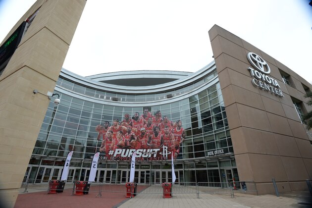 HOUSTON, TX - MAY 12: Outside of the arena before a game between the Los Angeles Clippers and Houston Rockets in Game Five of the Western Conference Semifinals during the 2015 NBA Playoffs on May 12, 2015 at the Toyota Center in Houston, Texas. NOTE TO USER: User expressly acknowledges and agrees that, by downloading and or using this photograph, User is consenting to the terms and conditions of the Getty Images License Agreement. Mandatory Copyright Notice: Copyright 2015 NBAE (Photo by Andrew D. Bernstein/NBAE via Getty Images)