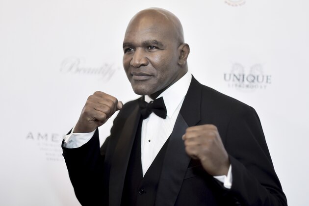 Evander Holyfield attends the 2019 American Icon Awards at the Beverly Wilshire Hotel on Sunday May 19, 2019, in Beverly Hills, Calif. (Photo by Richard Shotwell/Invision/AP) Evander Holyfield attends the 2019 American Icon Awards at the Beverly Wilshire Hotel on Sunday May 19, 2019, in Beverly Hills, Calif. (Photo by Richard Shotwell/Invision/AP)