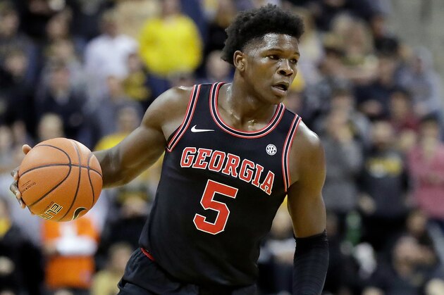 Georgia's Anthony Edwards brings the ball down the court during the first half of an NCAA college basketball game against Missouri Tuesday, Jan. 28, 2020, in Columbia, Mo. (AP Photo/Jeff Roberson)
