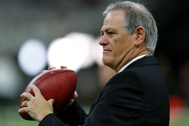 NEW ORLEANS, LOUISIANA - JANUARY 05: New Orleans Saints general manager Mickey Loomis looks on during the NFC Wild Card Playoff game against the Minnesota Vikings at Mercedes Benz Superdome on January 05, 2020 in New Orleans, Louisiana. (Photo by Sean Gardner/Getty Images)