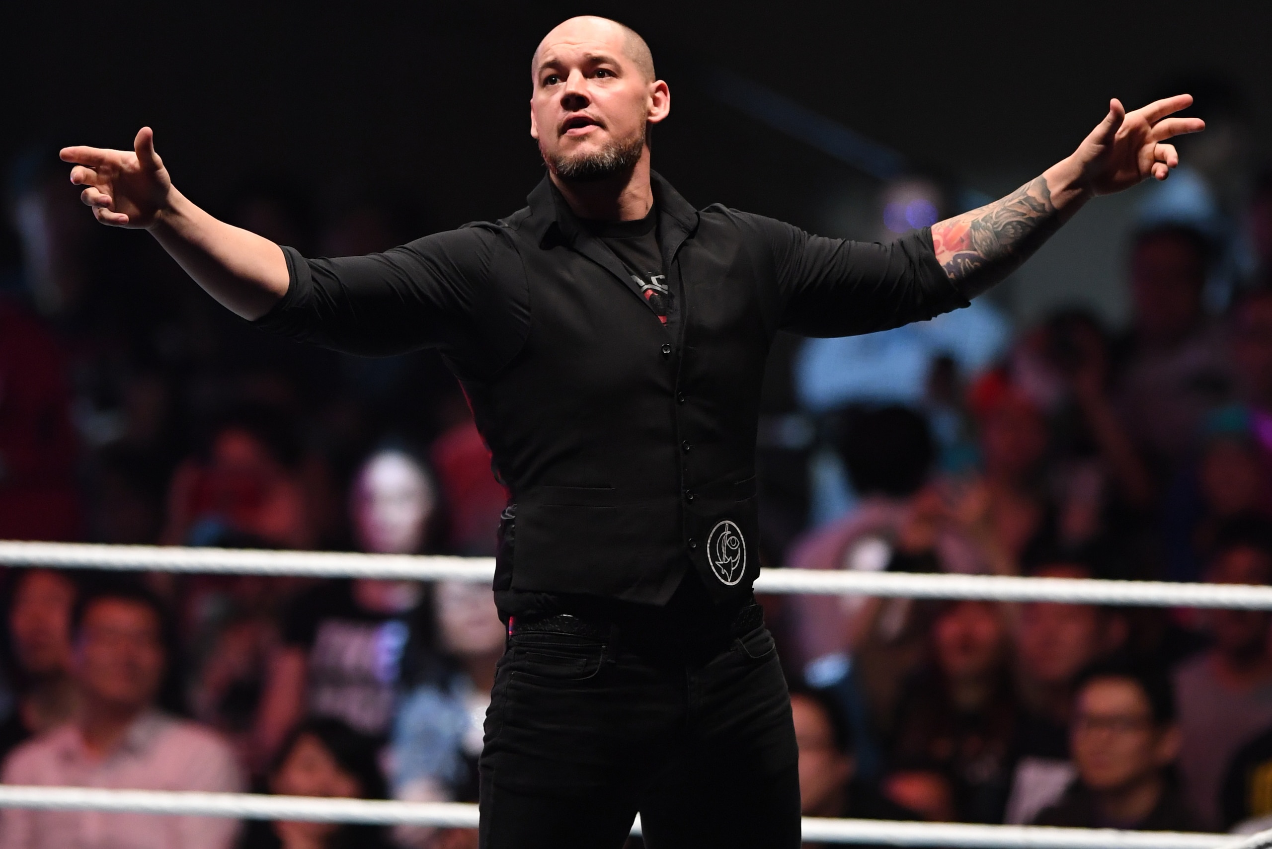 TOKYO,JAPAN - JUNE 28: Baron Corbin enters the ring during the WWE Live Tokyo at Ryogoku Kokugikan on June 28, 2019 in Tokyo, Japan. (Photo by Etsuo Hara/Getty Images)
