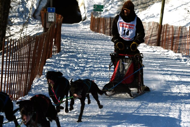 ANCHORAGE, AK - FEBRUARY 28: Lance Mackey (Fairbanks, AK) drives his team in the Open World Championship Sled Dog Races during the Fur Rendezvous on February 28, 2020 in Anchorage, Alaska. (Photo by Lance King/Getty Images)