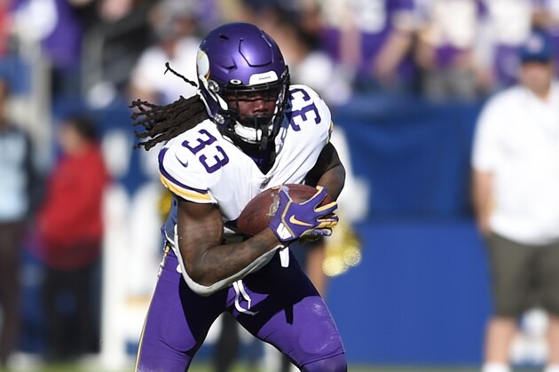 Minnesota Vikings running back Dalvin Cook runs after a catch during the first half of an NFL football game against the Los Angeles Chargers in Carson, Calif., Sunday, Dec. 15, 2019. (AP Photo/Kelvin Kuo)