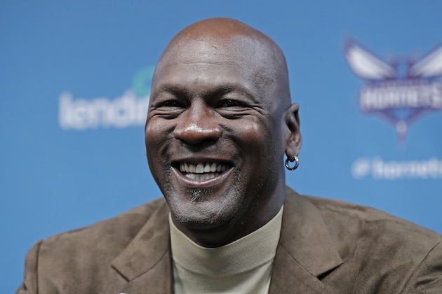 Charlotte Hornets owner Michael Jordan speaks to the media about hosting the NBA All-Star basketball game during a news conference in Charlotte, N.C., Tuesday, Feb. 12, 2019. (AP Photo/Chuck Burton)