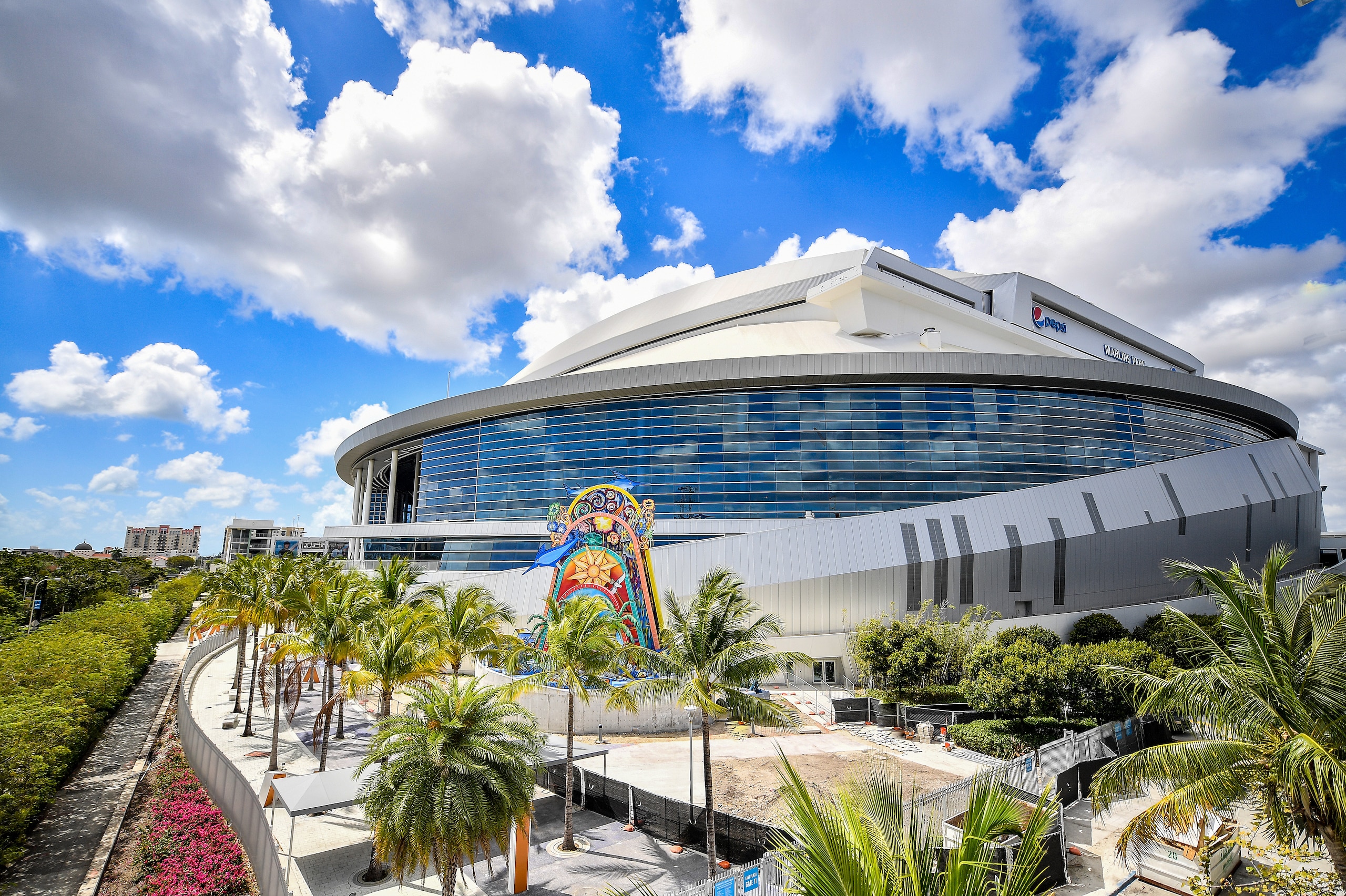 MIAMI, FLORIDA - MARCH 13: A general view of Marlins Park home of the Miami Marlins on March 13, 2020 in Miami, Florida. Major League Baseball is suspending Spring Training and delaying the start of the regular season by at least two weeks due to the ongoing threat of the Coronavirus (COVID-19) outbreak.(Photo by Mark Brown/Getty Images) MIAMI, FLORIDA - MARCH 13: A general view of Marlins Park home of the Miami Marlins on March 13, 2020 in Miami, Florida. Major League Baseball is suspending Spring Training and delaying the start of the regular season by at least two weeks due to the ongoing threat of the Coronavirus (COVID-19) outbreak.(Photo by Mark Brown/Getty Images)