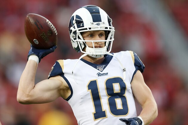 SANTA CLARA, CALIFORNIA - DECEMBER 21: Cooper Kupp #18 of the Los Angeles Rams warms up before the game against the San Francisco 49ers at Levi's Stadium on December 21, 2019 in Santa Clara, California. (Photo by Lachlan Cunningham/Getty Images)
