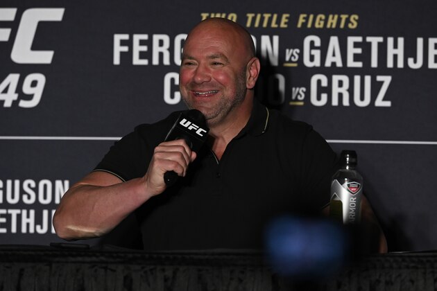 JACKSONVILLE, FLORIDA - MAY 09: UFC President Dana White speaks to the media after UFC 249 at VyStar Veterans Memorial Arena on May 09, 2020 in Jacksonville, Florida. (Photo by Douglas P. DeFelice/Getty Images)