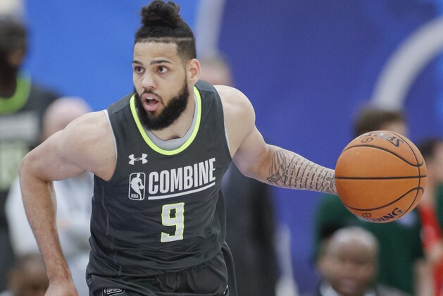 CHICAGO, IL - MAY 17: Cody Martin of Nevada works out during the 2019 NBA Combine at Quest MultiSport Complex on May 17, 2019 in Chicago, Illinois. NOTE TO USER: User expressly acknowledges and agrees that, by downloading and or using this photograph, User is consenting to the terms and conditions of the Getty Images License Agreement.(Photo by Michael Hickey/Getty Images)