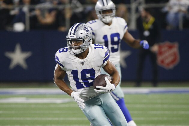 Dallas Cowboys wide receiver Randall Cobb (18) runs against the Washington Redskins during the second half of an NFL football game in Arlington, Texas, Sunday, Dec. 15, 2019. (AP Photo/Ron Jenkins)