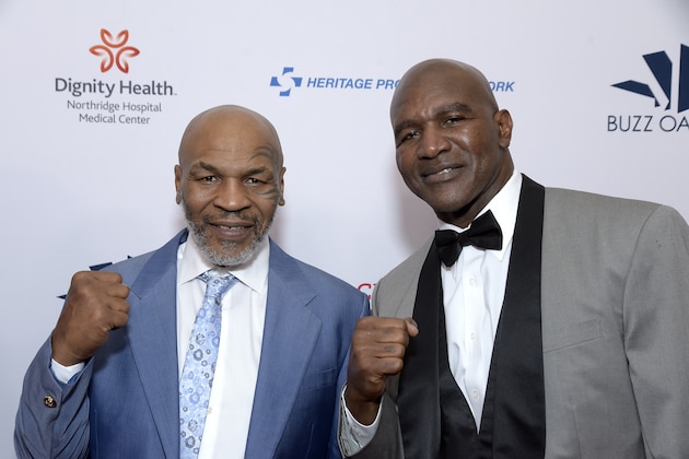 BEVERLY HILLS, CALIFORNIA - AUGUST 09: Heavyweight boxing legends Mike Tyson and Evander Holyfield attend the 19th annual Harold and Carole Pump Foundation Gala at The Beverly Hilton Hotel on August 09, 2019 in Beverly Hills, California. (Photo by Michael Tullberg/Getty Images) BEVERLY HILLS, CALIFORNIA - AUGUST 09: Heavyweight boxing legends Mike Tyson and Evander Holyfield attend the 19th annual Harold and Carole Pump Foundation Gala at The Beverly Hilton Hotel on August 09, 2019 in Beverly Hills, California. (Photo by Michael Tullberg/Getty Images)