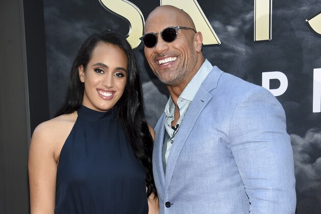Actor Dwayne Johnson and daughter Simone Johnson attend the