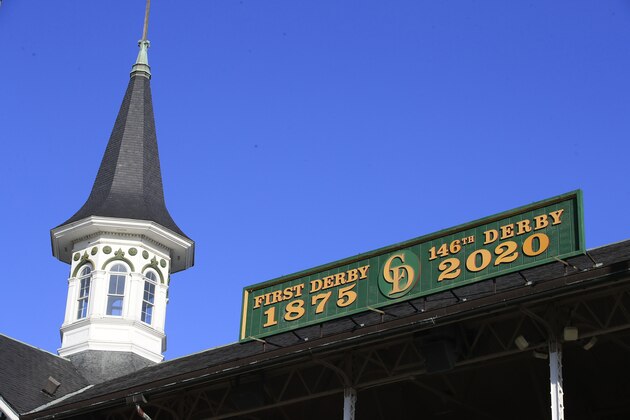 LOUISVILLE, KENTUCKY - MAY 02:  The track sits empty at Churchill Downs on May 02, 2020 in Louisville, Kentucky.  The 146th running of the Kentucky Derby, originally scheduled for May 2nd, has been postponed to September 5, 2020 due to the COVID-19 pandemic. (Photo by Andy Lyons/Getty Images)