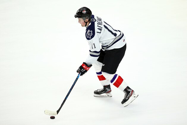 HAMILTON, ON - JANUARY 16: Alexis Lafreniere #11 of Team White skates during warm up for the 2020 CHL/NHL Top Prospects Game against Team Red at FirstOntario Centre on January 16, 2020 in Hamilton, Canada. (Photo by Vaughn Ridley/Getty Images) HAMILTON, ON - JANUARY 16: Alexis Lafreniere #11 of Team White skates during warm up for the 2020 CHL/NHL Top Prospects Game against Team Red at FirstOntario Centre on January 16, 2020 in Hamilton, Canada. (Photo by Vaughn Ridley/Getty Images)