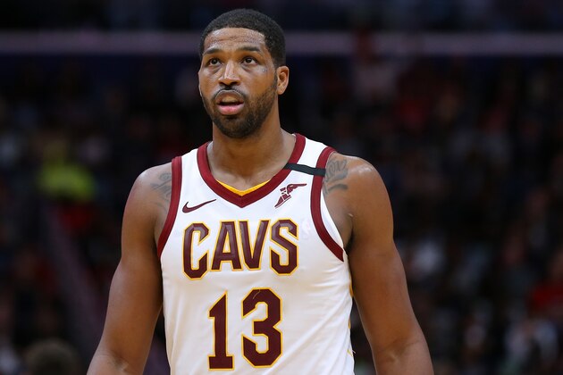 NEW ORLEANS, LOUISIANA - FEBRUARY 28: Tristan Thompson #13 of the Cleveland Cavaliers reacts against the New Orleans Pelicans during the second half at the Smoothie King Center on February 28, 2020 in New Orleans, Louisiana. NOTE TO USER: User expressly acknowledges and agrees that, by downloading and or using this Photograph, user is consenting to the terms and conditions of the Getty Images License Agreement.  (Photo by Jonathan Bachman/Getty Images)