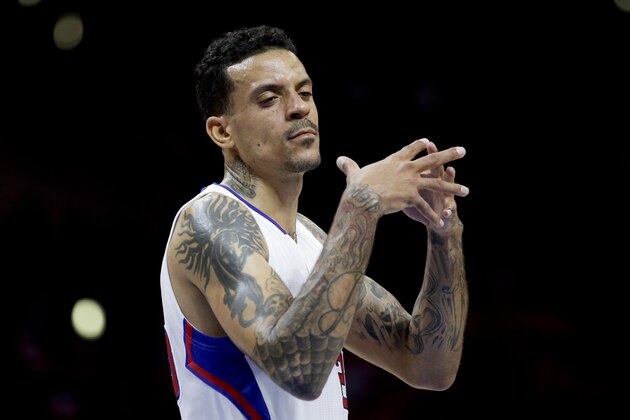 Los Angeles Clippers forward Matt Barnes plays against the San Antonio Spurs during Game 2 of a first-round NBA basketball playoff series in Los Angeles, Thursday, April 23, 2015. The Spurs won 111-107 in overtime. (AP Photo/Chris Carlson)