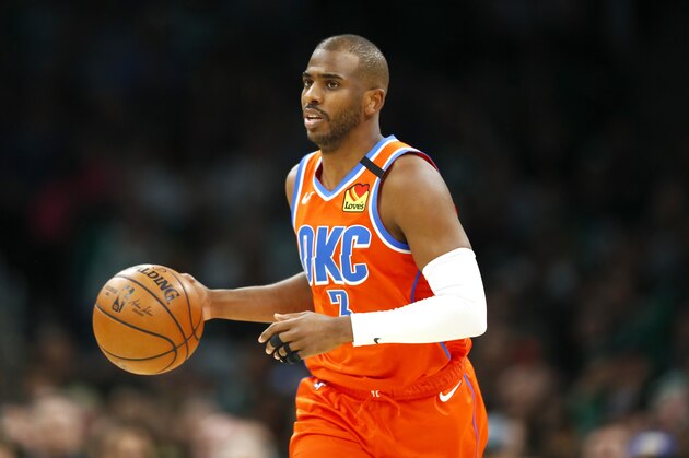 BOSTON, MASSACHUSETTS - MARCH 08: Chris Paul #3 of the Oklahoma City Thunder brings the ball up court during the second quarter of the game against the Boston Celtics at TD Garden on March 08, 2020 in Boston, Massachusetts. NOTE TO USER: User expressly acknowledges and agrees that, by downloading and or using this photograph, User is consenting to the terms and conditions of the Getty Images License Agreement. (Photo by Omar Rawlings/Getty Images) BOSTON, MASSACHUSETTS - MARCH 08: Chris Paul #3 of the Oklahoma City Thunder brings the ball up court during the second quarter of the game against the Boston Celtics at TD Garden on March 08, 2020 in Boston, Massachusetts. NOTE TO USER: User expressly acknowledges and agrees that, by downloading and or using this photograph, User is consenting to the terms and conditions of the Getty Images License Agreement. (Photo by Omar Rawlings/Getty Images)