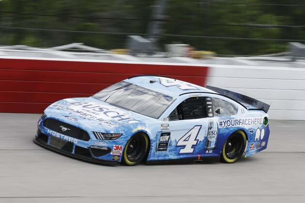 Kevin Harvick (4) drives during the NASCAR Cup Series auto race Sunday, May 17, 2020, in Darlington, S.C. (AP Photo/Brynn Anderson)
