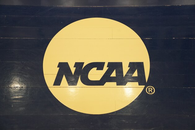 WASHINGTON, DC - MARCH 03: The NCAA logo on the floor during a Atlantic 10 Women's Basketball Tournament - First Round college basketball game between the Richmond Spiders and the George Washington Colonials at the Smith Center on March 3, 2020 in Washington, DC. (Photo by Mitchell Layton/Getty Images) WASHINGTON, DC - MARCH 03: The NCAA logo on the floor during a Atlantic 10 Women's Basketball Tournament - First Round college basketball game between the Richmond Spiders and the George Washington Colonials at the Smith Center on March 3, 2020 in Washington, DC. (Photo by Mitchell Layton/Getty Images)