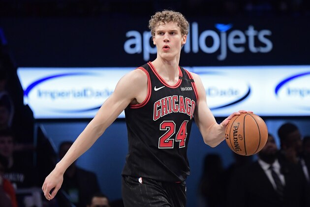 NEW YORK, NEW YORK - MARCH 08:  Lauri Markkanen #24 of the Chicago Bulls handles the ball on offense against the Brooklyn Nets in the second half at Barclays Center on March 08, 2020 in New York City. NOTE TO USER: User expressly acknowledges and agrees that, by downloading and or using this photograph, User is consenting to the terms and conditions of the Getty Images License Agreement. (Photo by Steven Ryan/Getty Images)