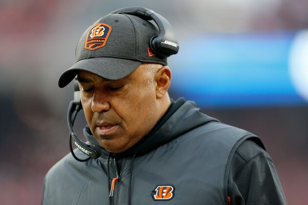 CLEVELAND, OH - DECEMBER 23:  Head coach Marvin Lewis of the Cincinnati Bengals walks on the sideline during the game against the Cleveland Browns at FirstEnergy Stadium on December 23, 2018 in Cleveland, Ohio. (Photo by Kirk Irwin/Getty Images)