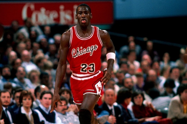 CHICAGO - 1984: Michael Jordan #23 of the Chicago Bulls dribbles upcourt during his rookie season in 1984 in Chicago, Illinois. NOTE TO USER: User expressly acknowledges and agrees that, by downloading and or using this photograph, User is consenting to the terms and conditions of the Getty Images License Agreement. Mandatory Copyright Notice: Copyright 1984 NBAE (Photo by Peter Read Miller/NBAE via Getty Images) CHICAGO - 1984: Michael Jordan #23 of the Chicago Bulls dribbles upcourt during his rookie season in 1984 in Chicago, Illinois. NOTE TO USER: User expressly acknowledges and agrees that, by downloading and or using this photograph, User is consenting to the terms and conditions of the Getty Images License Agreement. Mandatory Copyright Notice: Copyright 1984 NBAE (Photo by Peter Read Miller/NBAE via Getty Images)
