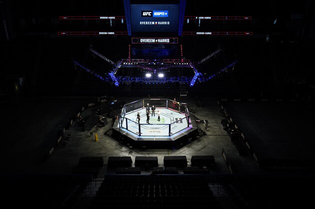 JACKSONVILLE, FLORIDA - MAY 16: A general view of the Octagon prior to the UFC Fight Night event at VyStar Veterans Memorial Arena on May 16, 2020 in Jacksonville, Florida. (Photo by Cooper Neill/Zuffa LLC via Getty Images)