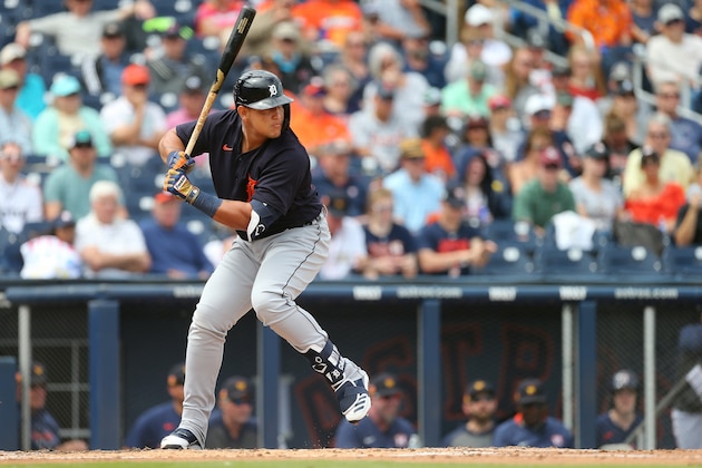 WEST PALM BEACH, FL - MARCH 09: Miguel Cabrera #24 of the Detroit Tigers in action against the Houston Astros during a spring training baseball game at FITTEAM Ballpark of the Palm Beaches on March 9, 2020 in West Palm Beach, Florida. The Astros defeated the Tigers 2-1. (Photo by Rich Schultz/Getty Images) WEST PALM BEACH, FL - MARCH 09: Miguel Cabrera #24 of the Detroit Tigers in action against the Houston Astros during a spring training baseball game at FITTEAM Ballpark of the Palm Beaches on March 9, 2020 in West Palm Beach, Florida. The Astros defeated the Tigers 2-1. (Photo by Rich Schultz/Getty Images)