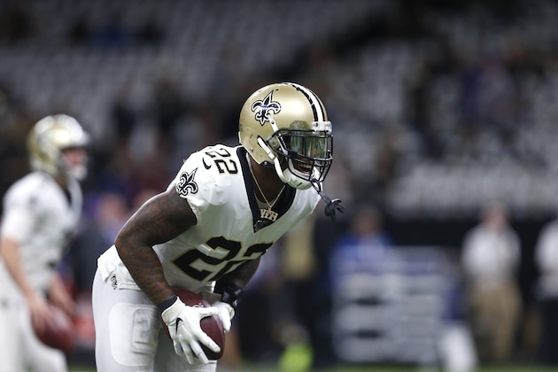 New Orleans Saints defensive back Chauncey Gardner-Johnson (22) warms up before an NFL wild-card playoff football game against the Minnesota Vikings, Sunday, Jan. 5, 2020, in New Orleans. (AP Photo/Butch Dill)