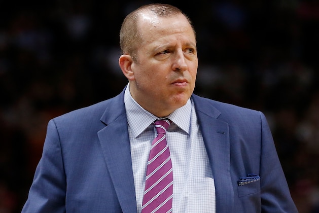 MIAMI, FL - DECEMBER 30: Head coach Tom Thibodeau of the Minnesota Timberwolves looks on against the Miami Heat at American Airlines Arena on December 30, 2018 in Miami, Florida. NOTE TO USER: User expressly acknowledges and agrees that, by downloading and or using this photograph, User is consenting to the terms and conditions of the Getty Images License Agreement. (Photo by Michael Reaves/Getty Images) MIAMI, FL - DECEMBER 30: Head coach Tom Thibodeau of the Minnesota Timberwolves looks on against the Miami Heat at American Airlines Arena on December 30, 2018 in Miami, Florida. NOTE TO USER: User expressly acknowledges and agrees that, by downloading and or using this photograph, User is consenting to the terms and conditions of the Getty Images License Agreement. (Photo by Michael Reaves/Getty Images)