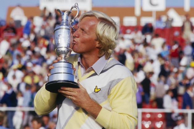 TURNBERRY - JULY 20:  Greg Norman of Australia kisses the claret jug after winning the title during the final round of the 1986 British Open Golf Championship held on July 20, 1986 at Turnberry, in Ayrshire, Scotland. (Photo by Simon Bruty/Getty Images)