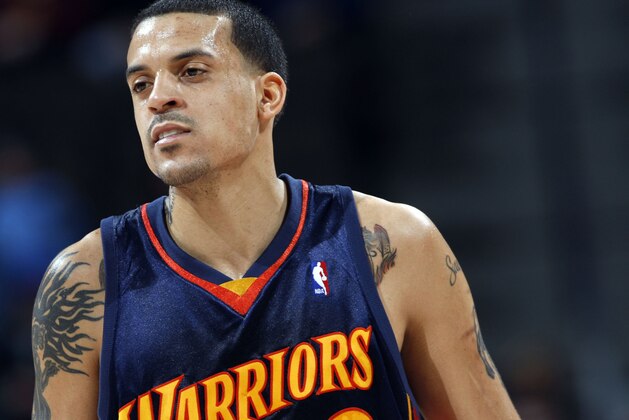 Golden State Warriors forward Matt Barnes looks on against the Denver Nuggets in the fourth quarter of the Warriors' 105-95 victory in an NBA basketball game in Denver on Sunday, Dec. 30, 2007. (AP Photo/David Zalubowski) Golden State Warriors forward Matt Barnes looks on against the Denver Nuggets in the fourth quarter of the Warriors' 105-95 victory in an NBA basketball game in Denver on Sunday, Dec. 30, 2007. (AP Photo/David Zalubowski)