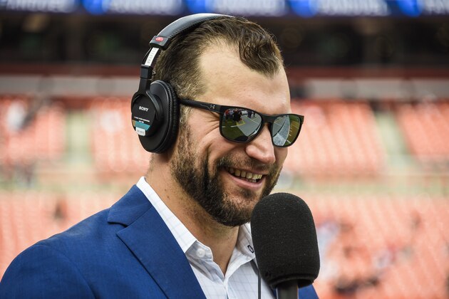 CLEVELAND, OH - NOVEMBER 04: Former Cleveland Browns offensive lineman Joe Thomas looks on during the game against the Kansas City Chiefs against the Cleveland Browns at FirstEnergy Stadium on November 4, 2018 in Cleveland, Ohio. (Photo by Jason Miller/Getty Images)